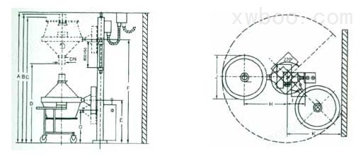YS流化床料斗提升卸料机产品结构图